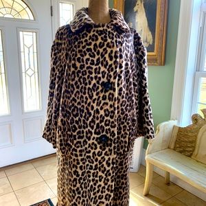 Faux leopard vintage coat